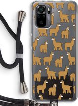 Case Company® - Xiaomi Redmi Note 10 Pro hoesje met Koord - Alpacas - Telefoonhoesje met Zwart Koord - Bescherming aan alle Kanten en Over de Schermrand