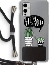Case Company® - OnePlus 9 hoesje met Koord - Hey you cactus - Telefoonhoesje met Zwart Koord - Bescherming aan alle Kanten en Over de Schermrand