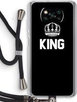 Case Company® - Poco X3 Pro hoesje met Koord - King zwart - Telefoonhoesje met Zwart Koord - Bescherming aan alle Kanten en Over de Schermrand