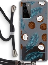 Case Company® - OnePlus 9 Pro hoesje met Koord - Kokosnoot - Telefoonhoesje met Zwart Koord - Bescherming aan alle Kanten en Over de Schermrand