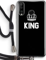 Case Company® - Huawei P30 Lite hoesje met Koord - King zwart - Telefoonhoesje met Zwart Koord - Bescherming aan alle Kanten en Over de Schermrand