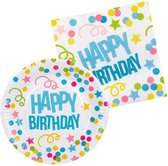 tafelset Happy Birthday papier/karton 24-delig