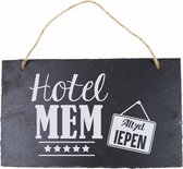 spreukbord Fries mem 15 x 25 cm leisteen zwart