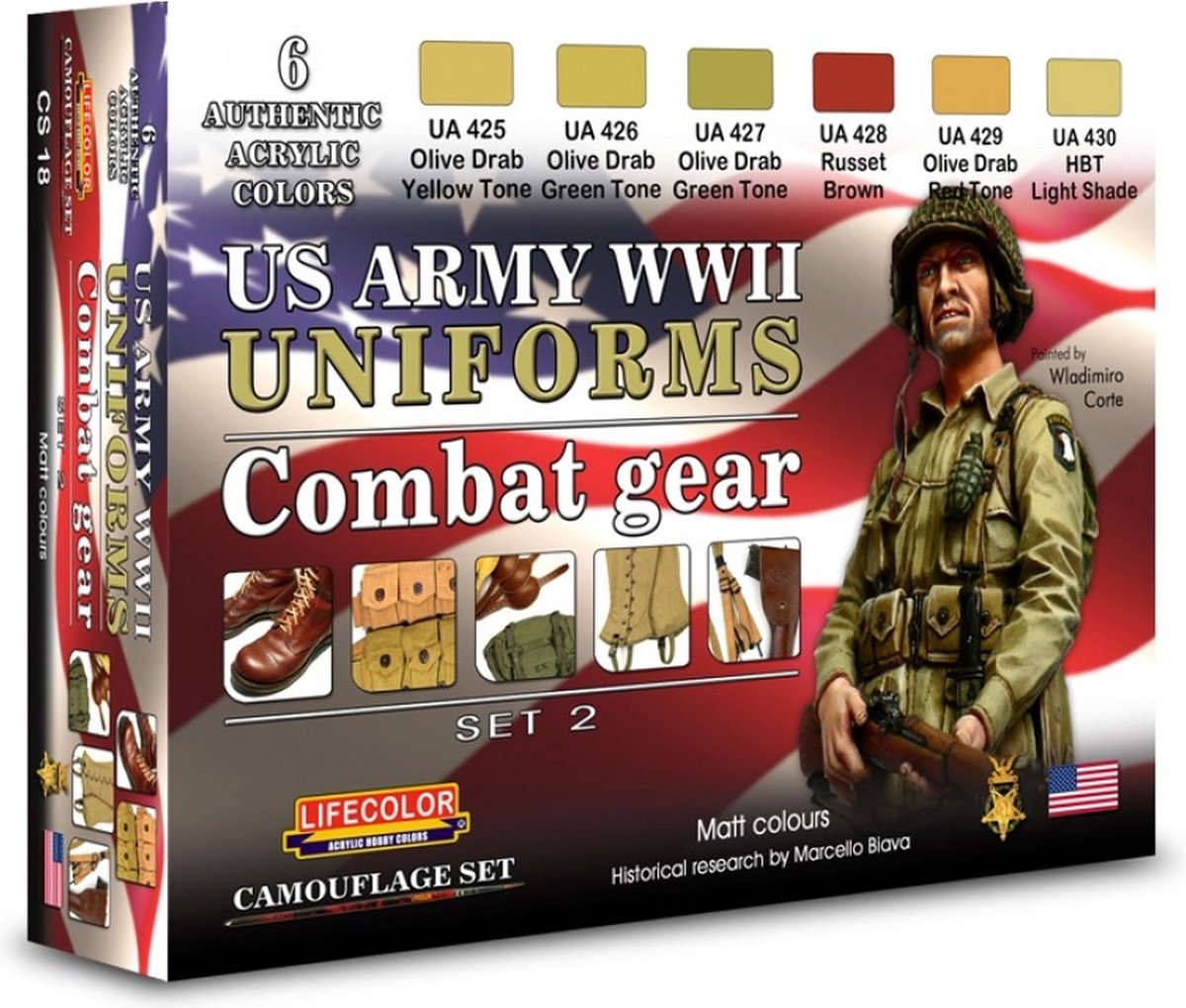 CS18 Lifecolor WWII US Army uniforms colours set 2
