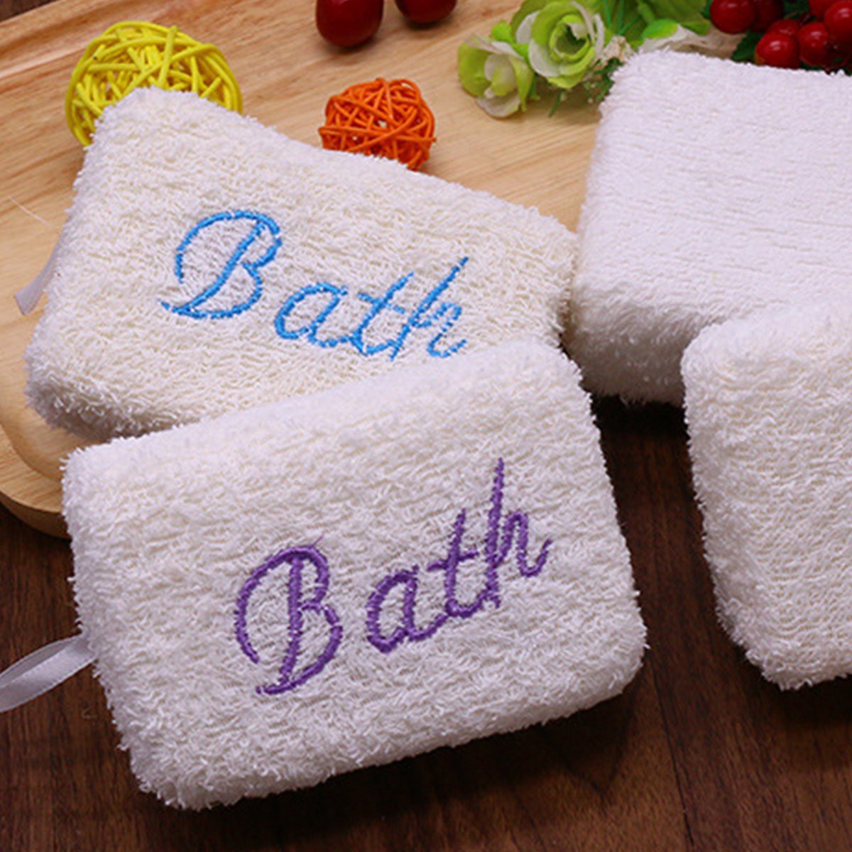 2 Badspons Blauw Bathspons Scrub Massage 100 duurzaam Eco