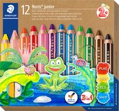 crayon de couleur 3 en 1 buddy - lot de 12 pièces
