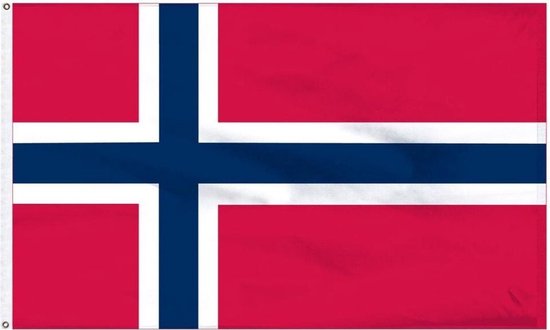 Senvi Printwear - Flag Norway- Grote Noorwegen vlag - Gemaakt Van 100% Polyester - UV & Weerbestendig - Met Versterkte Mastrand - Messing Ogen - 90x150 CM - Fair Working Conditions