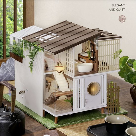 Kit Maison Miniature CUTEROOM - DIY Bois Avec LED, Modèle Forêt, Cadeau Adulte