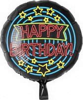 folieballon Happy Birthday! 46 cm zwart/blauw