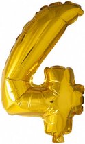 folieballon Cijfer 4 102 cm goud