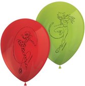 ballonnen Miraculous 28 cm latex rood/groen 8 stuks