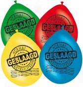 ballonnen geslaagd 30 cm latex 8 stuks rood/blauw