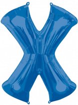 folieballon letter X 68 x 88 cm blauw