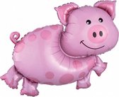 folieballon varken junior 89 cm roze