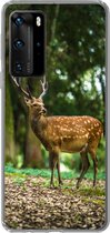 Geschikt voor Huawei P40 Pro hoesje - Hert - Bos - Dier - Siliconen Telefoonhoesje