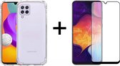 Samsung M32 4G hoesje shock proof case - samsung galaxy m32 4G hoesje transparant shock proof case hoes cover hoesjes - Full Cover - 1x Samsung M32 4G Screenprotector