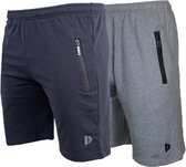 2-Pack Donnay Joggingshort - Sportshort - Heren - Maat XXL - Navy/Silver-marl