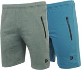 2-Pack Donnay Joggingshort - Sportshort - Heren - Maat 3XL - Deep-army green/Vintage blue