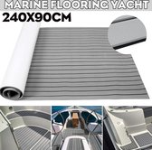 STAR - Tapis de terrasse auto-adhésif pour bateau - Tapis de terrasse en mousse de teck EVA - Plancher de Boats en teck - Plancher de yacht en teck - Plancher de plancher en teck - Lavable - 240 x 60 x 0,5 cm - Gris clair