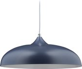 Relaxdays hanglamp retro - ronde pendellamp - woonkamerlamp metaal - hangende plafondlamp - blauw