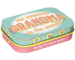 Pepermunt Blik The Sweetest Grandma mint box 4 x 6 cm