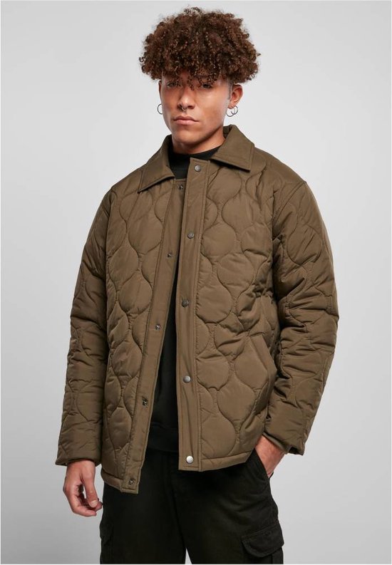 Urban Classics - Quilted Coach Jacket - S - Groen