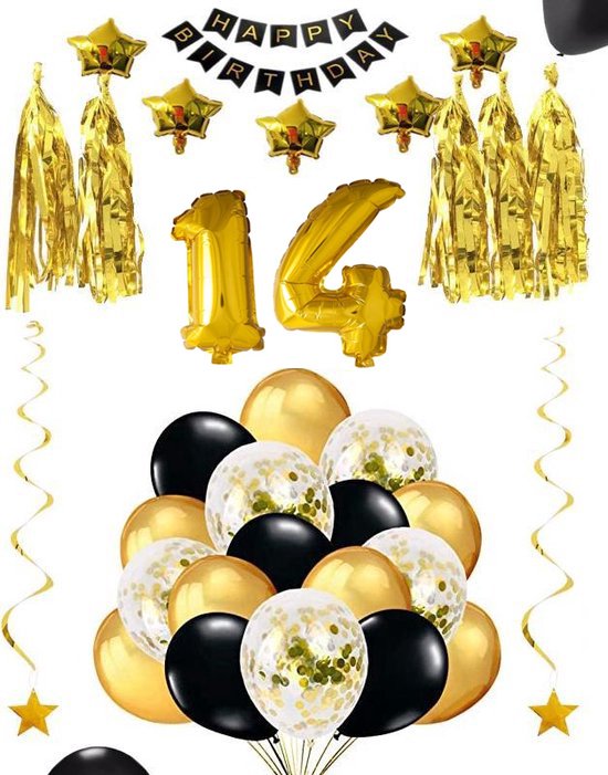 14 Jaar Verjaardag Feest Pakket Versiering Ballonnen Voor Feest 14 Jaar.  Ballonnen... | Bol.Com