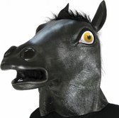 gezichtsmasker Black Horse latex zwart one-size