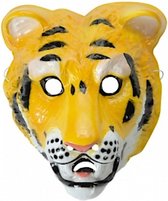 verkleedmasker tijger PVC geel/wit/zwart one-size