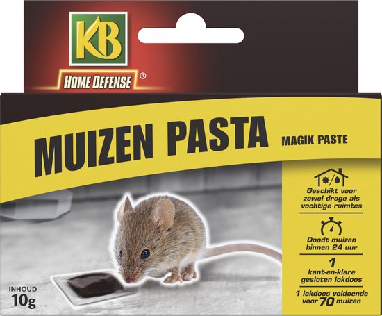 KB Home Defense Muizenlokdoos Magik Paste (pasta) - Muizenval - Muizen pasta (10g) voldoende voor 70 muizen - 1 stuk - Muizengif - Werkt binnen 24 uur