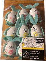 9 mini hangei-figuurtjes - paashanger - eieren - Pasen - voor Paasboom - paasversiering - paasdecoratie