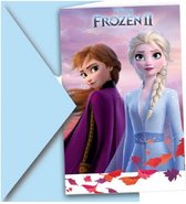 uitnodigingen Frozen II junior papier lila 12-delig