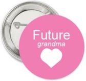 Button Future Grandma roze met wit - oma - grandma - button - geboorte - babyshower - baby