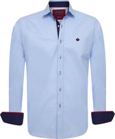 Overhemd "Aleix" - regular fit - blauw - L- Heren