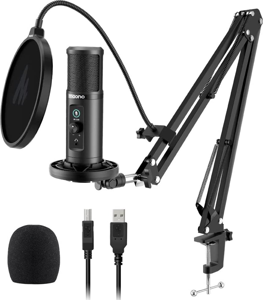 Maono PM422 USB Microfoon met Arm - Inclusief Popfilter - Gaming microfoon - Geschikt voor PC & Mac