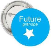 Button Future Grandpa blauw met wit - button - opa - grandpa - zwanger - geboorte - babyshower