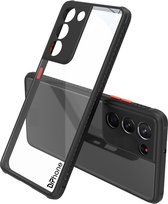 DrPhone SC4 TPU Case – Geschikt voor Galaxy S22 Ultra – Schokbestendig + Achterkant Beschermer + Cameralens beschermer [Val & Stoot bestendig] - Zwart