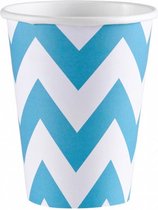 feestbekers Waves 266 ml 8 stuks blauw