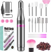 Nagelvijl, Elektrische Nagelvijl voor Acryl-, Gel- en Natuurlijke Nagels, 20.000 RPM Instelbare Snelheid Nagelvijl voor Beginners en Professionele, Pedicure en Nagelstudio en Perso