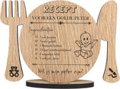 Recept peter - houten wenskaart - kaart van hout om iemand als peetoom te vragen - 12.5 x 17.5 cm