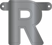 slingerletter R 12,5 x 11 cm karton zilver