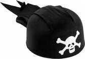 piratenhoed junior 18 x 10 cm polyester zwart/wit