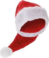 kerstmuts 70 cm pluche rood/wit one-size