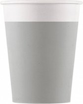 feestbekers composteerbaar 200 ml grijs/wit 8 stuks
