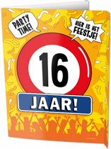 uithangbord 16 jaar junior 60 x 45 cm karton geel