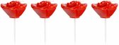 rozenkaarsjes 6 x 3 cm wax rood 4 stuks