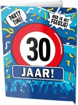 uithangbord 30 jaar 60 x 45 cm karton blauw