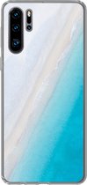 Geschikt voor Huawei P30 Pro hoesje - Strand - Zee - Blauw - Siliconen Telefoonhoesje