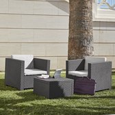 Seeper Loungestoelset – Tuinmeubelset - Loungeset – Twee Tuinstoelen en Tuintafel – Incl. Kussens - Grafiet