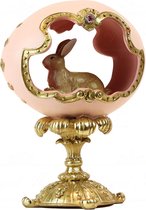 goodwill - Pasen - Konijn - Open Display Egg with Rabbit on Stand - 22cm